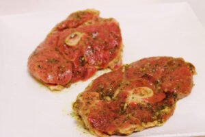 Tranches de gigot marinées